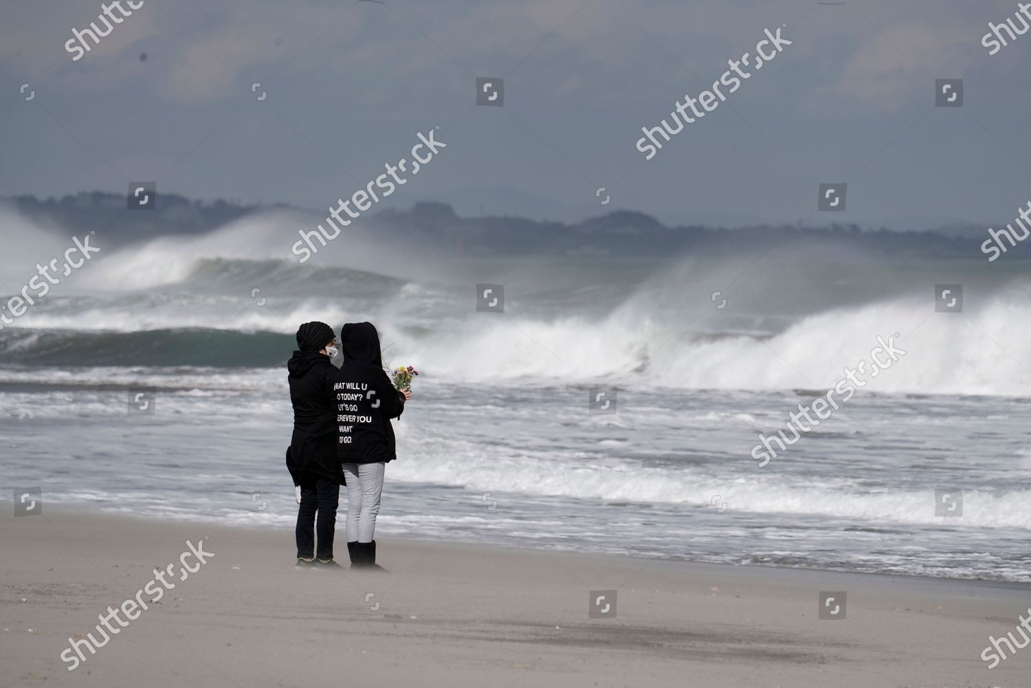 Women Offer Prayer On Beach Arahama District Editorial Stock Photo