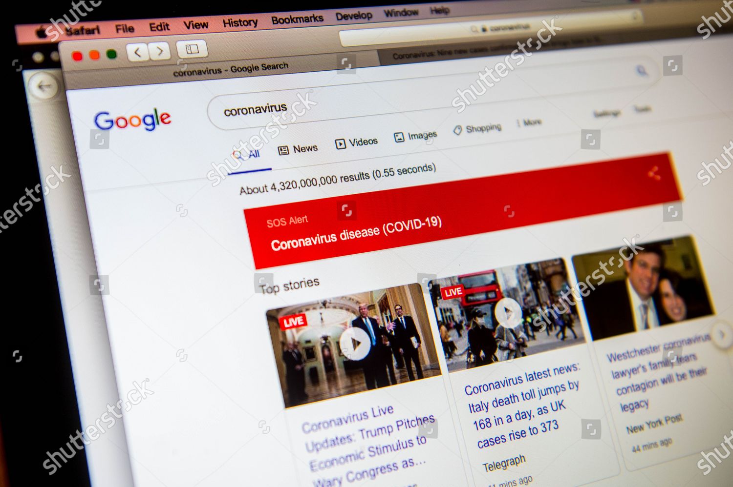 Google Website Coronavirus Sos Alert Editorial Stock Photo Stock Image Shutterstock