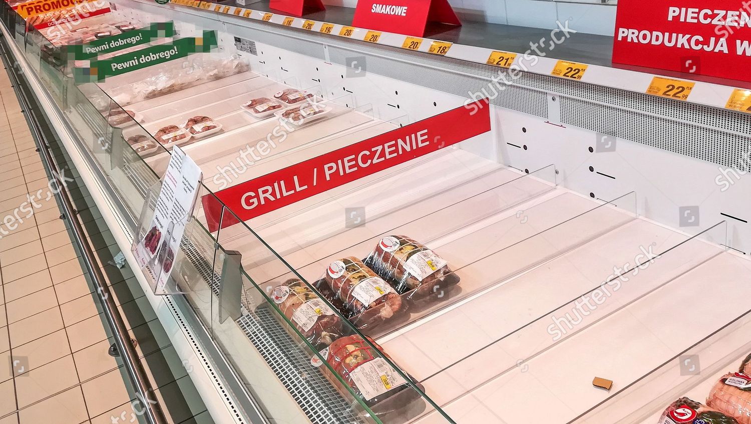 Empty Shelves Supermaket Lublin Eastern Poland Editorial Stock Photo