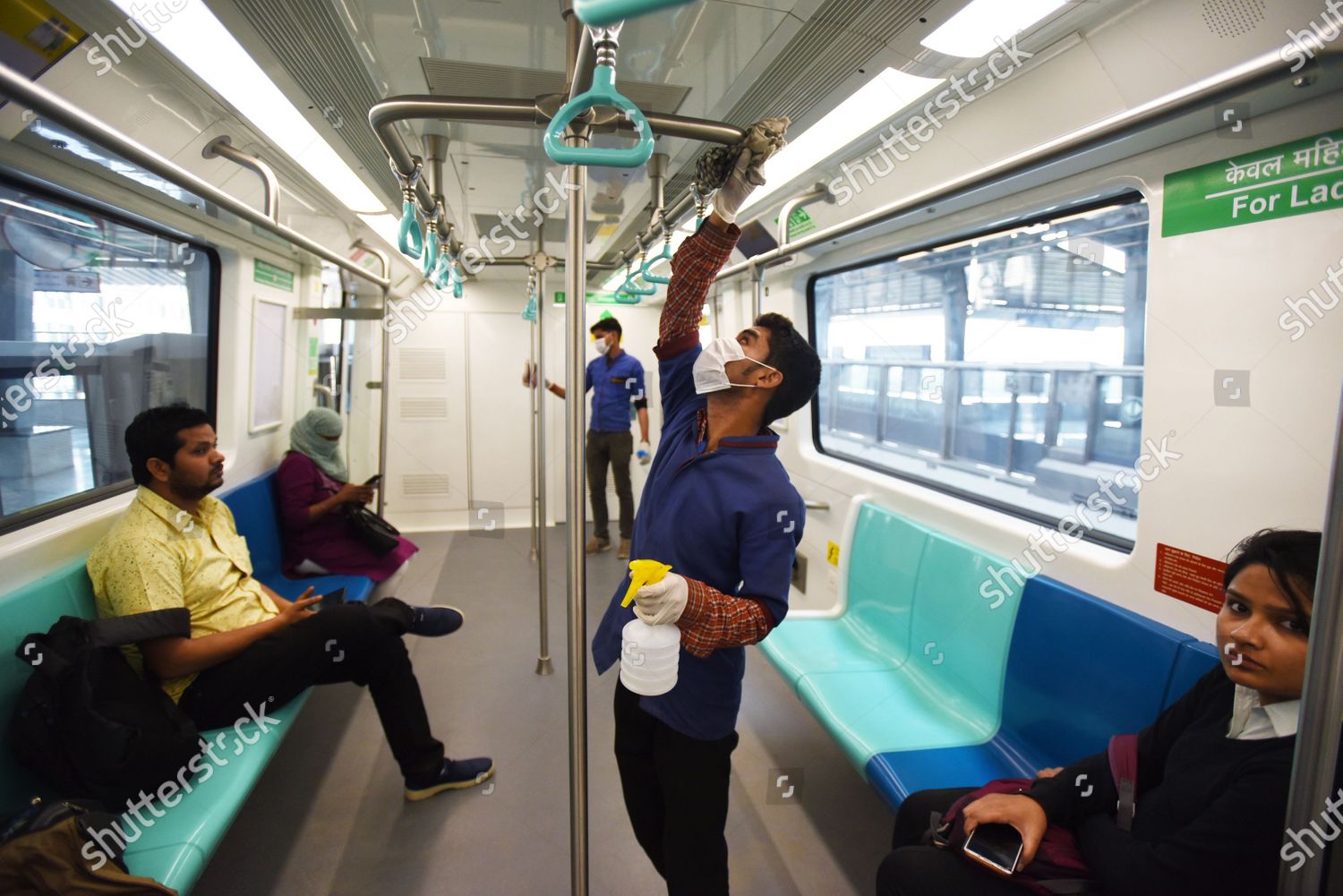 Noida Metro Rail Employees Staff Housekeeping Editorial Stock Photo