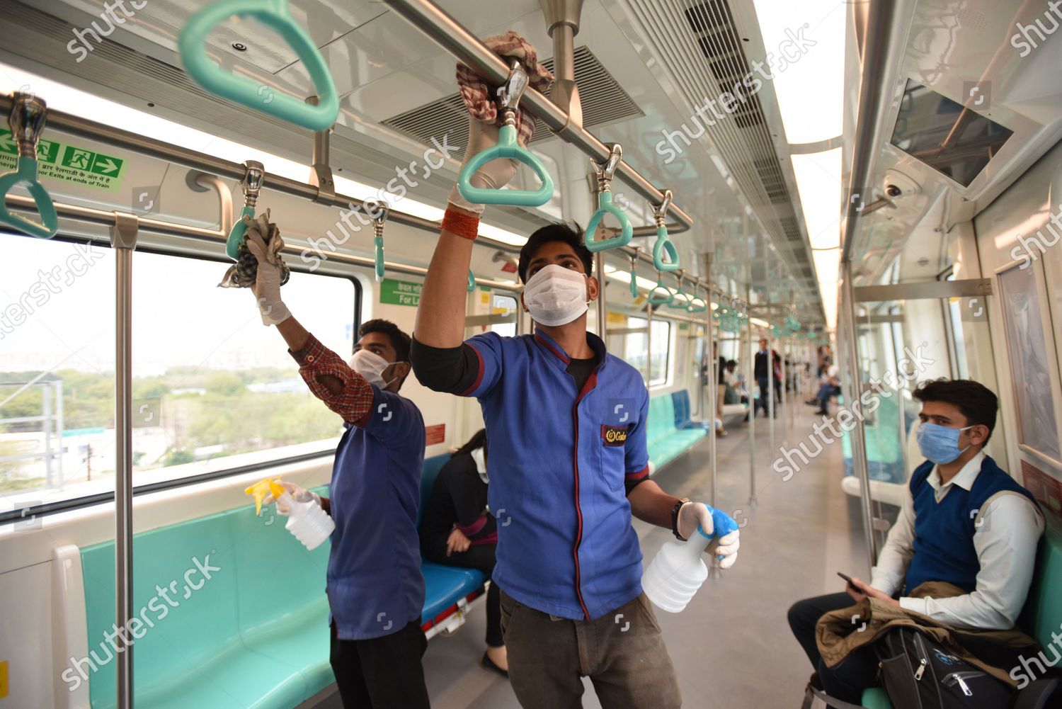 Noida Metro Rail Employees Staff Housekeeping Editorial Stock Photo