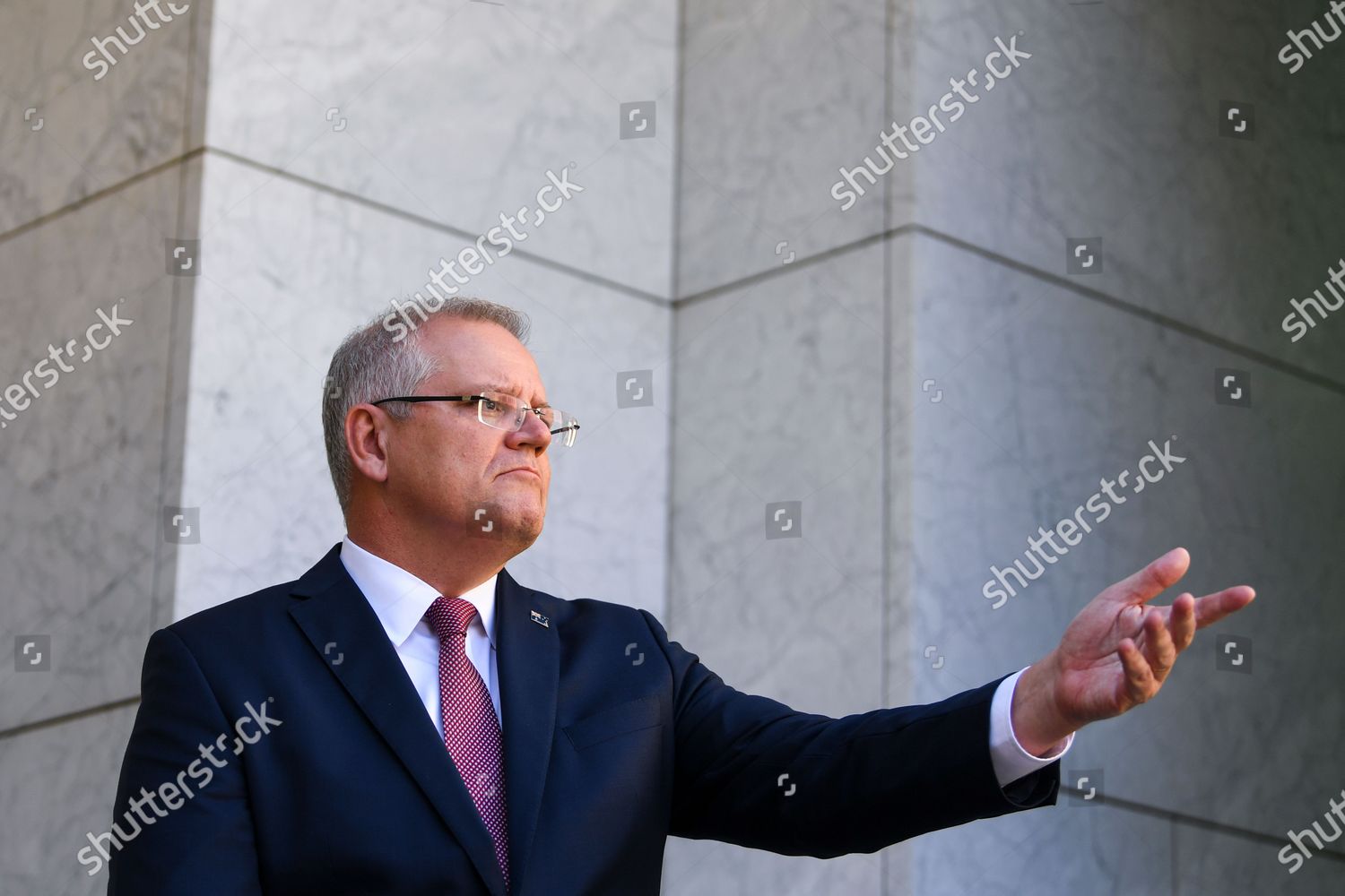 Australian Prime Minister Scott Morrison Speaks Media Redaktionelles Stockfoto Stockbild Shutterstock