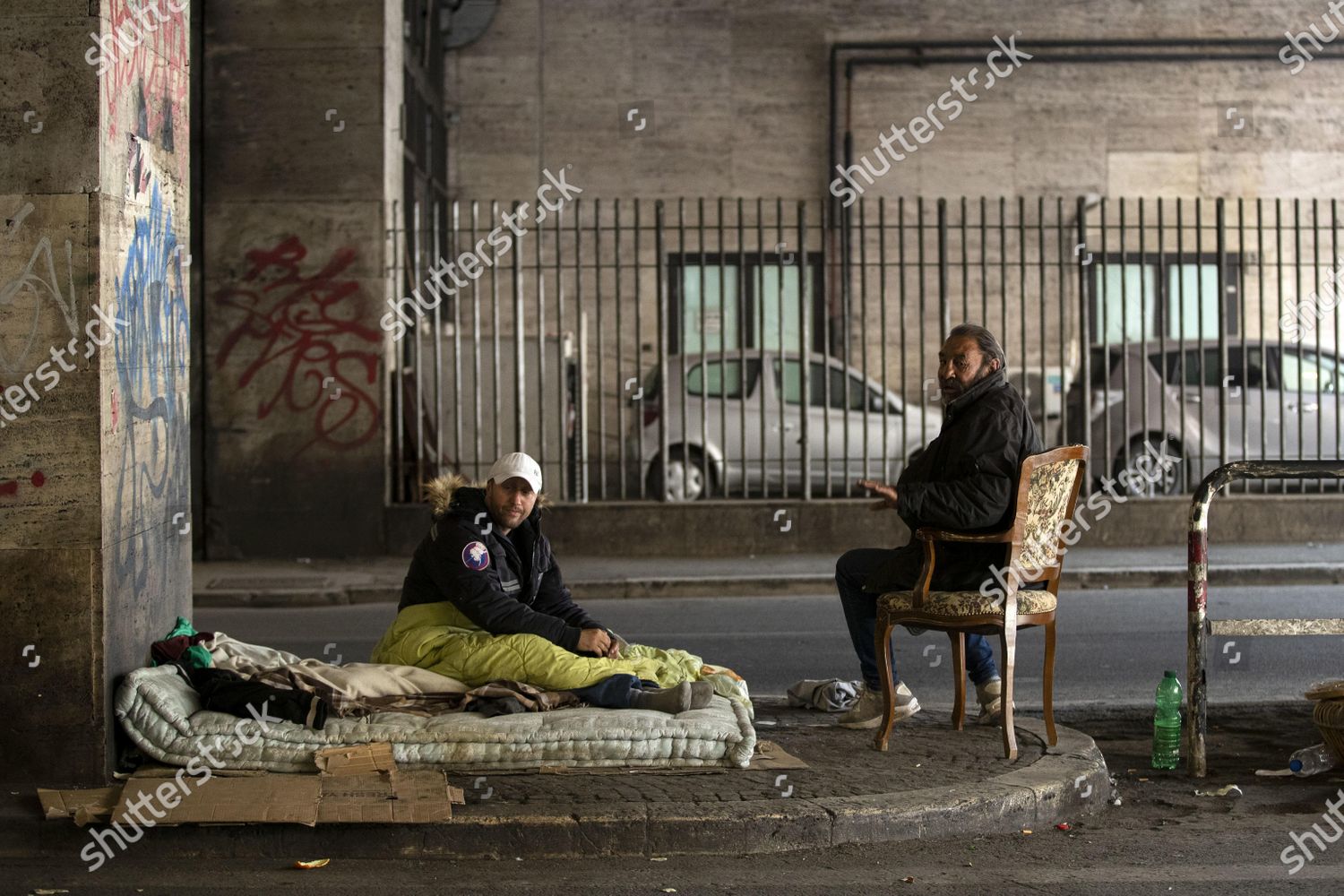 Two Houseless Persons Chat While They Sit Editorial Stock Photo Stock Image Shutterstock