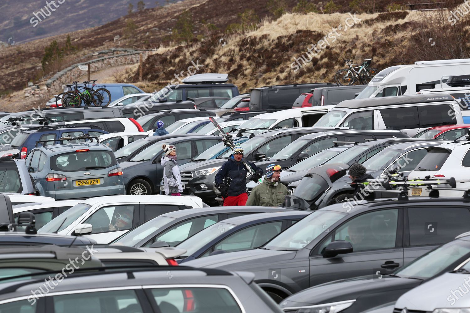 Skiers Cairngorm Mountain Where Car Park Editorial Stock Photo - Stock ...