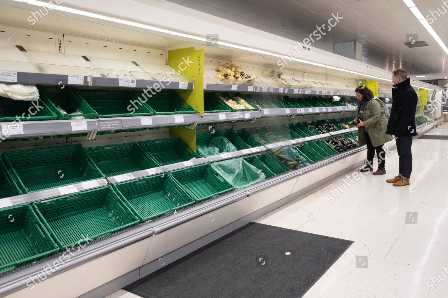 Empty Shelves Waitrose Supermarket Customers Look Editorial Stock Photo