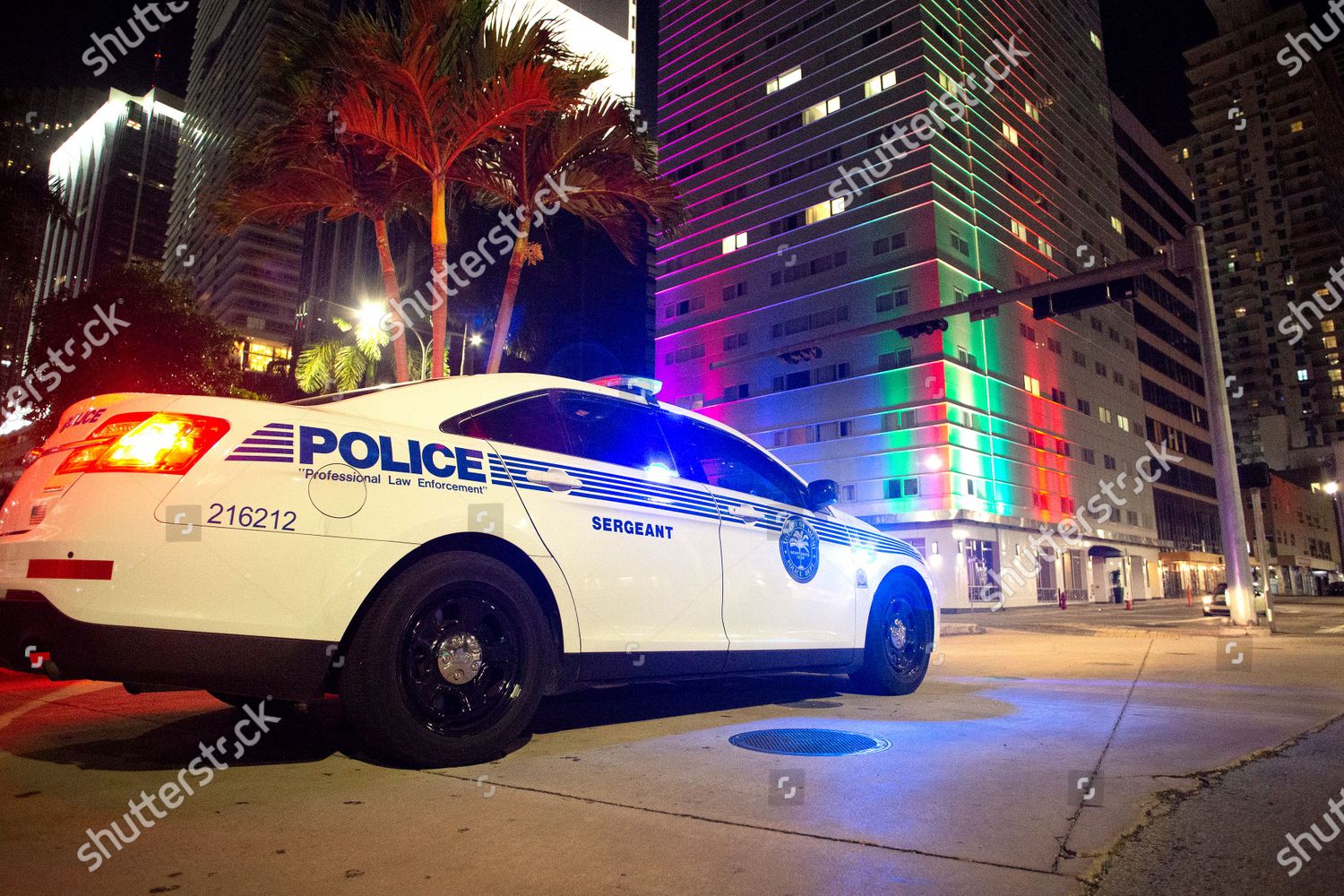 Miami Dade Police Patrol Street Night Editorial Stock Photo - Stock ...