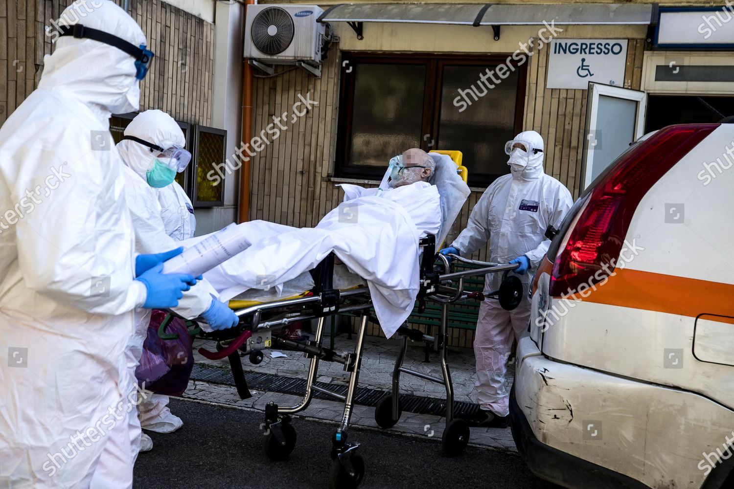 Paramedics Clad Hazmat Suits Carry Stretcher Editorial Stock Photo ...