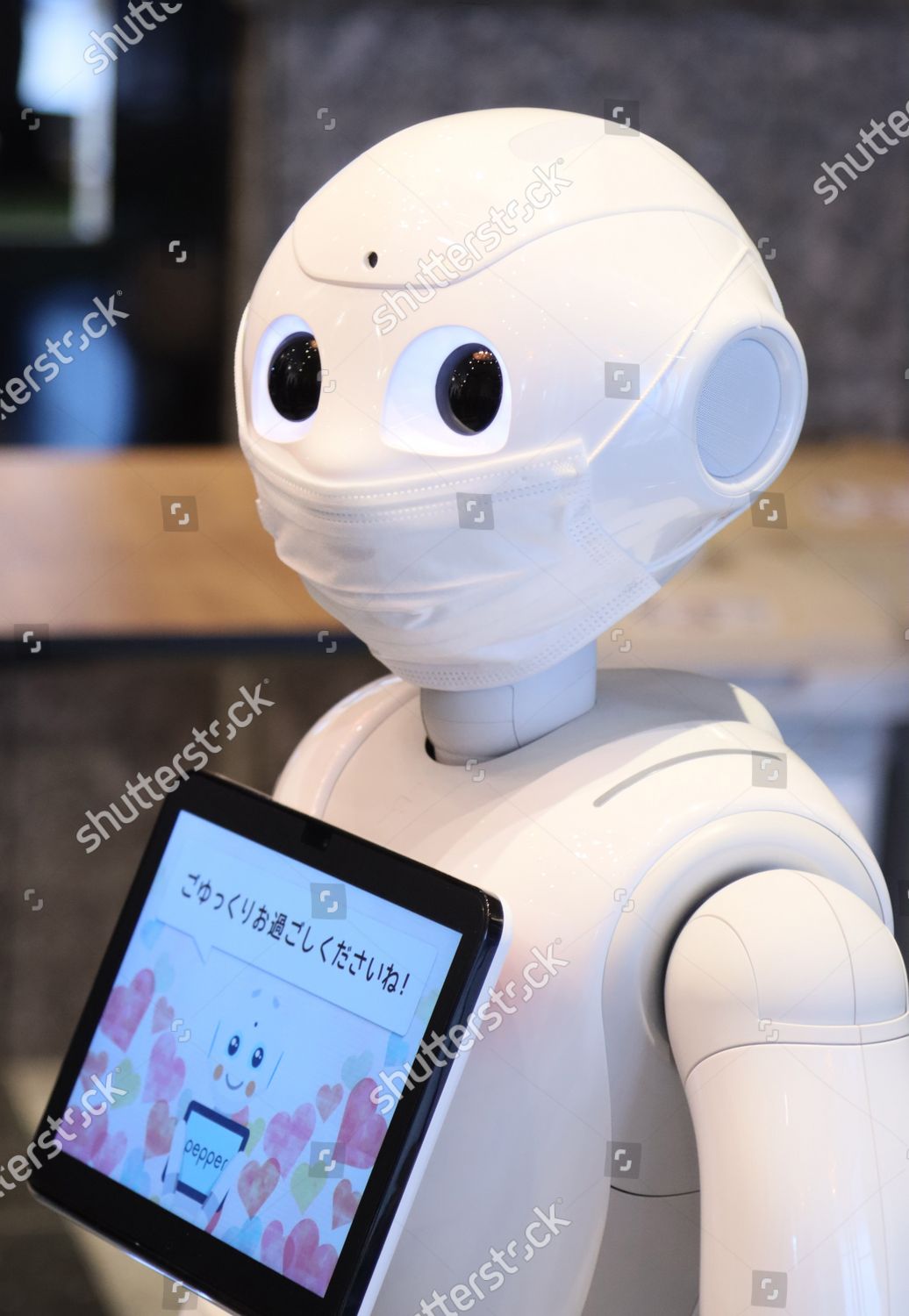 Humanoid Robot Pepper Wearing Face Mask Displayed Editorial Stock Photo Stock Image Shutterstock