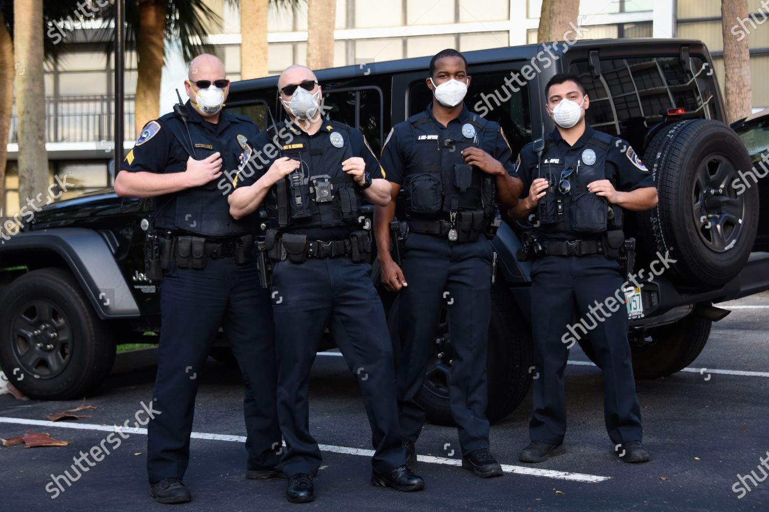 Hallandale Beach Police Officers Wearing Protective Editorial Stock ...