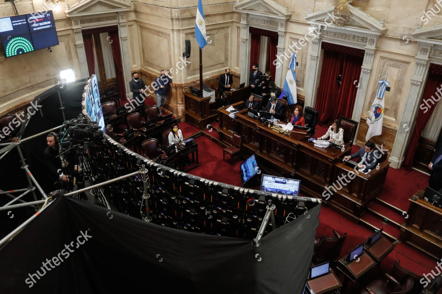 Argentine Senate Holds First Virtual Session Editorial Stock Photo