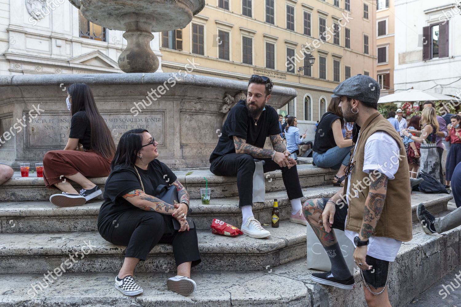 People Meet Drink Chat Early Evening Piazza Editorial Stock Photo Stock Image Shutterstock