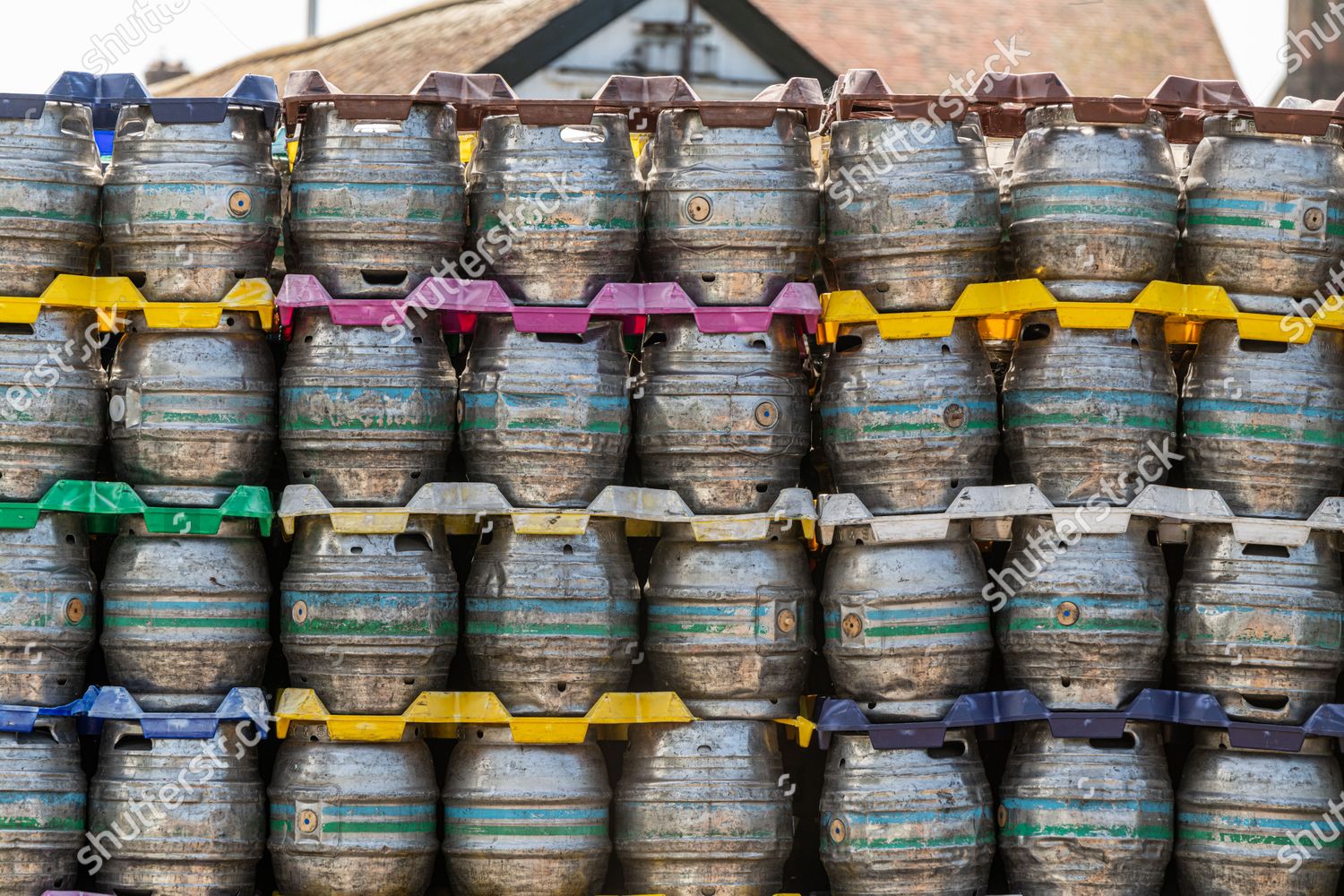 Beer Barrels Kegs Stacked Brewery Pubs Editorial Stock Photo Stock