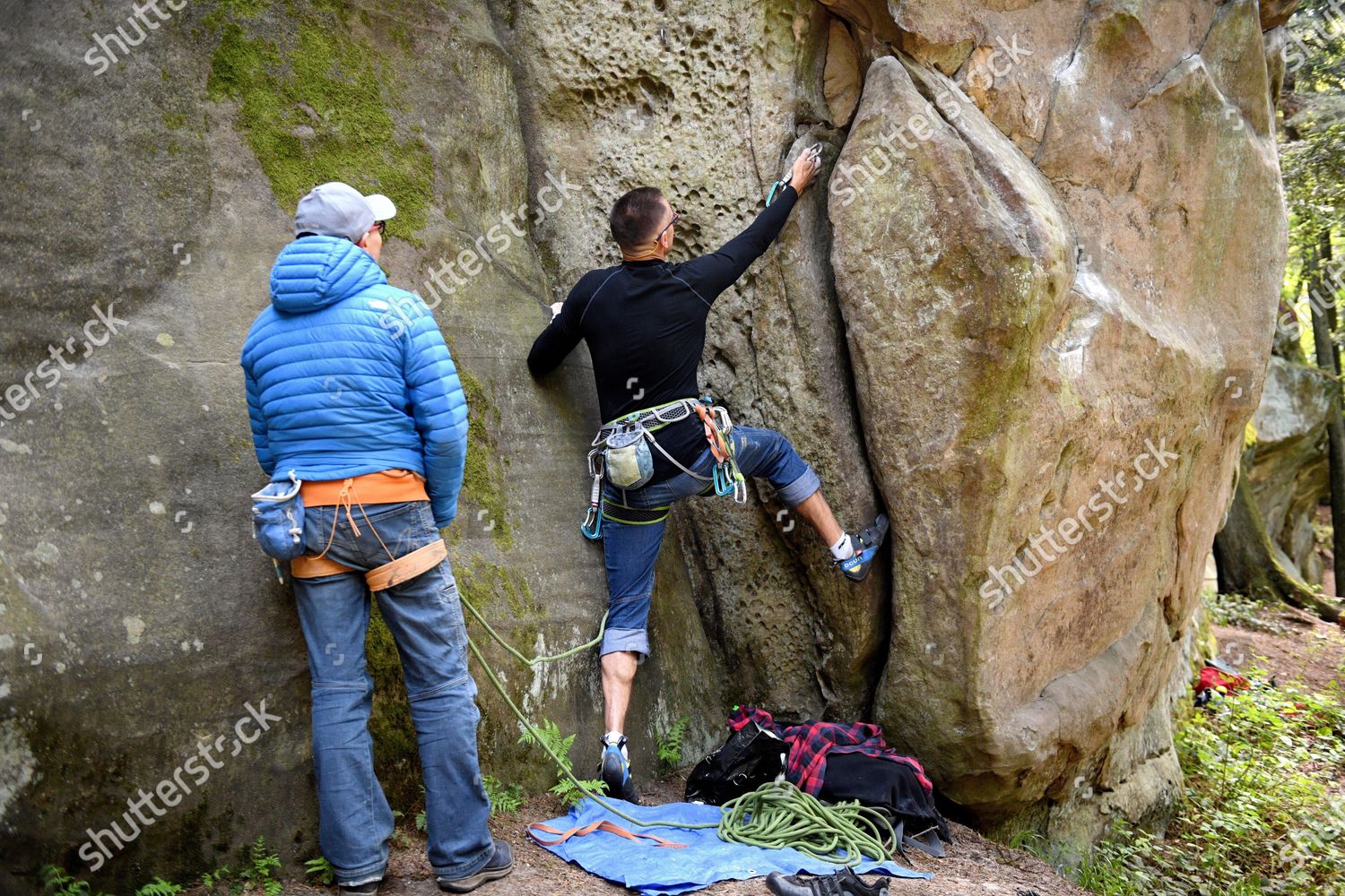 Polish Climbers Prepare Climbing Wall Amid Editorial Stock Photo Stock Image Shutterstock