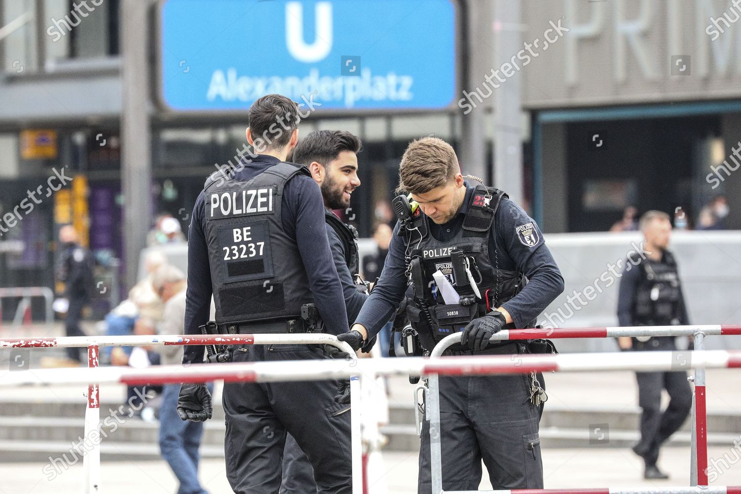 German Police Officers Set Barriers Alexanderplatz Editorial Stock ...