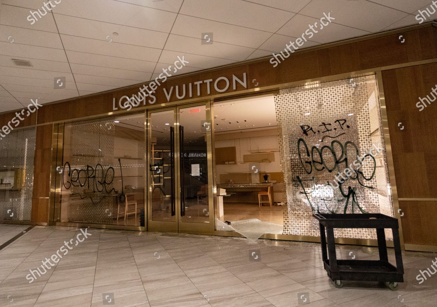 Looted Louis Vuitton Store Front Inside Editorial Stock Photo - Stock Image