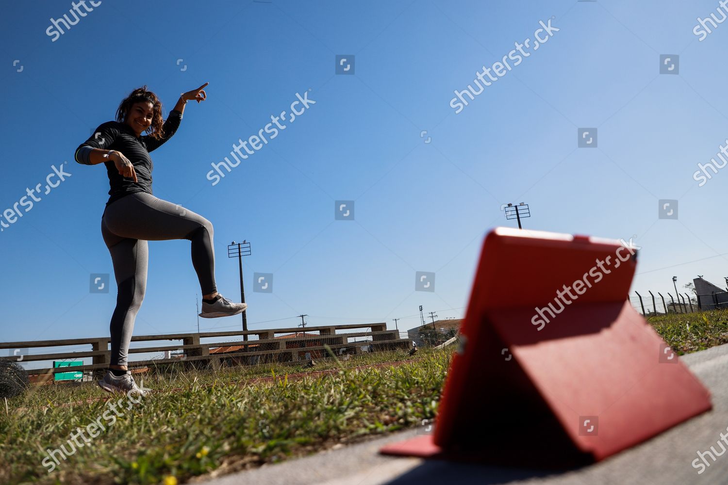 Paraguayan Athlete Camila Pirelli Practices Jump Editorial Stock Photo