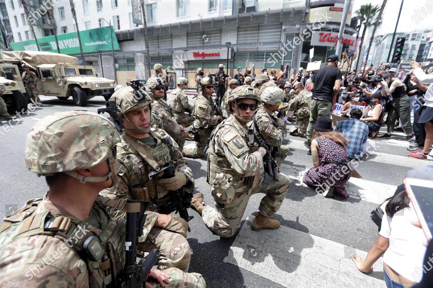 Members National Guard Take Knee People Protest Editorial Stock Photo Stock Image Shutterstock