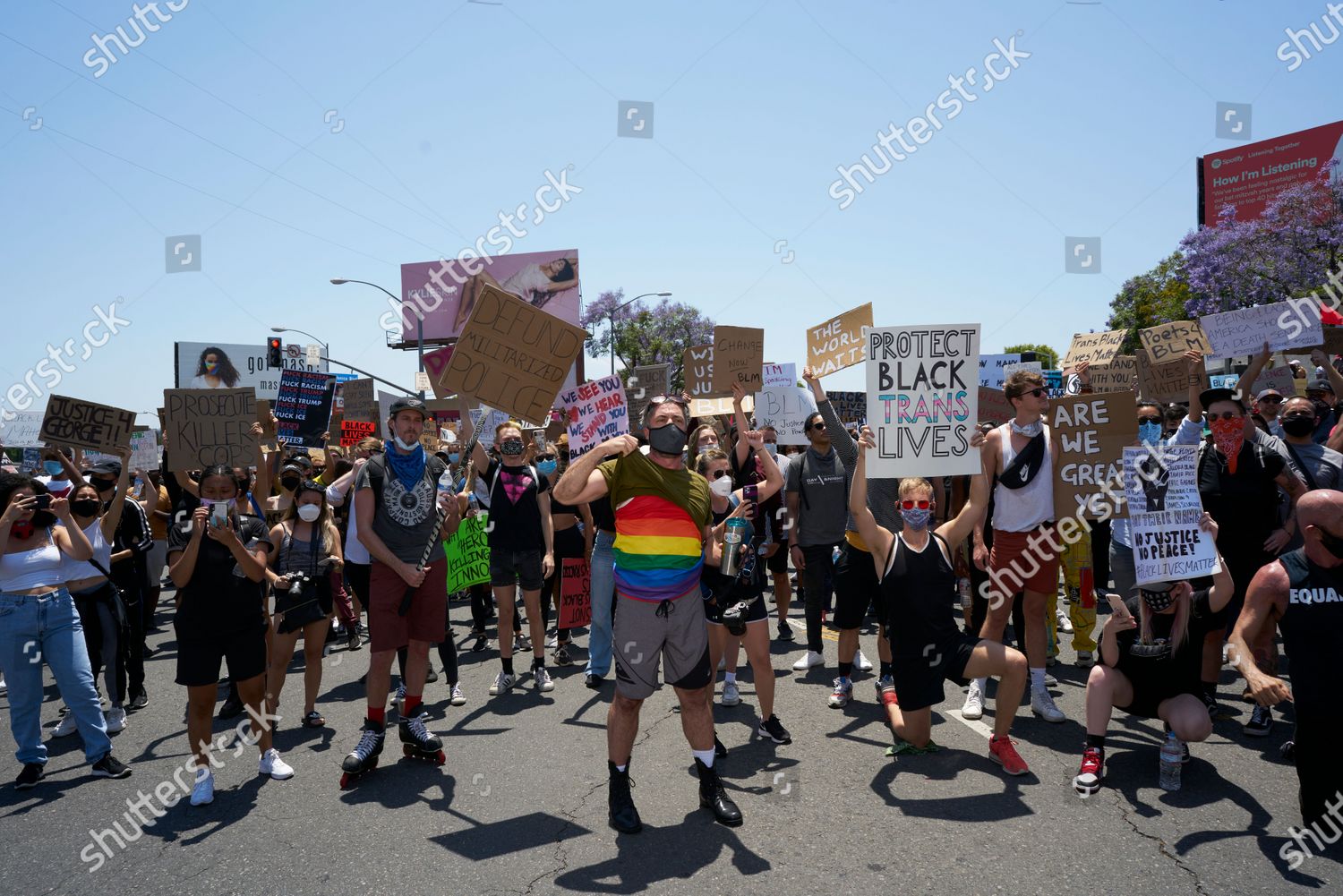 Protestors Blocking Road West Hollywood Los Editorial Stock Photo ...