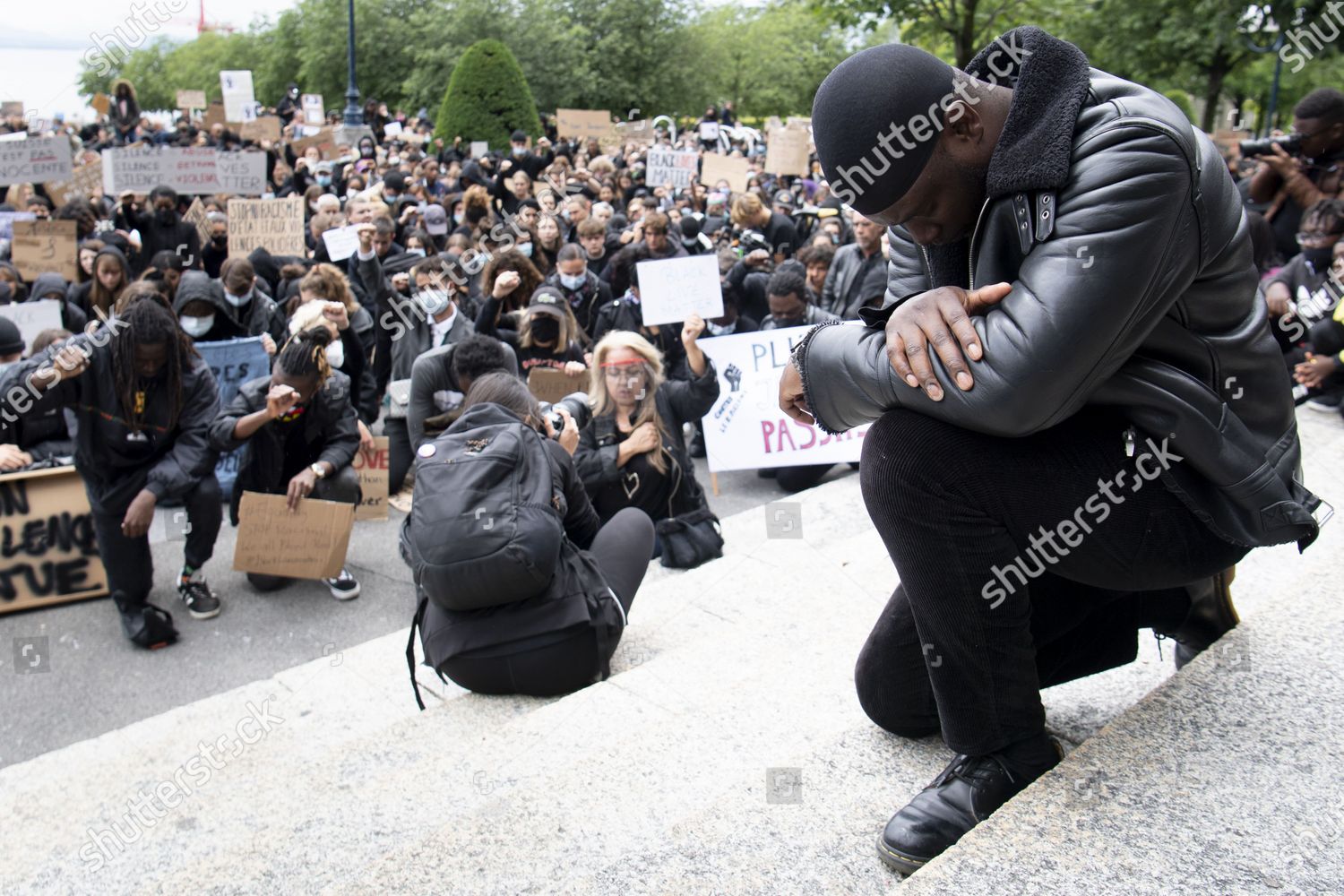 Protesters Take Knee During Black Lives Matter Toimituksellinen Arkistovalokuva Arkistokuva Shutterstock