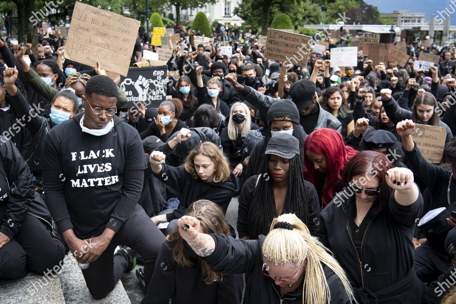 Protesters Take Knee During Black Lives Matter Toimituksellinen Arkistovalokuva Arkistokuva Shutterstock