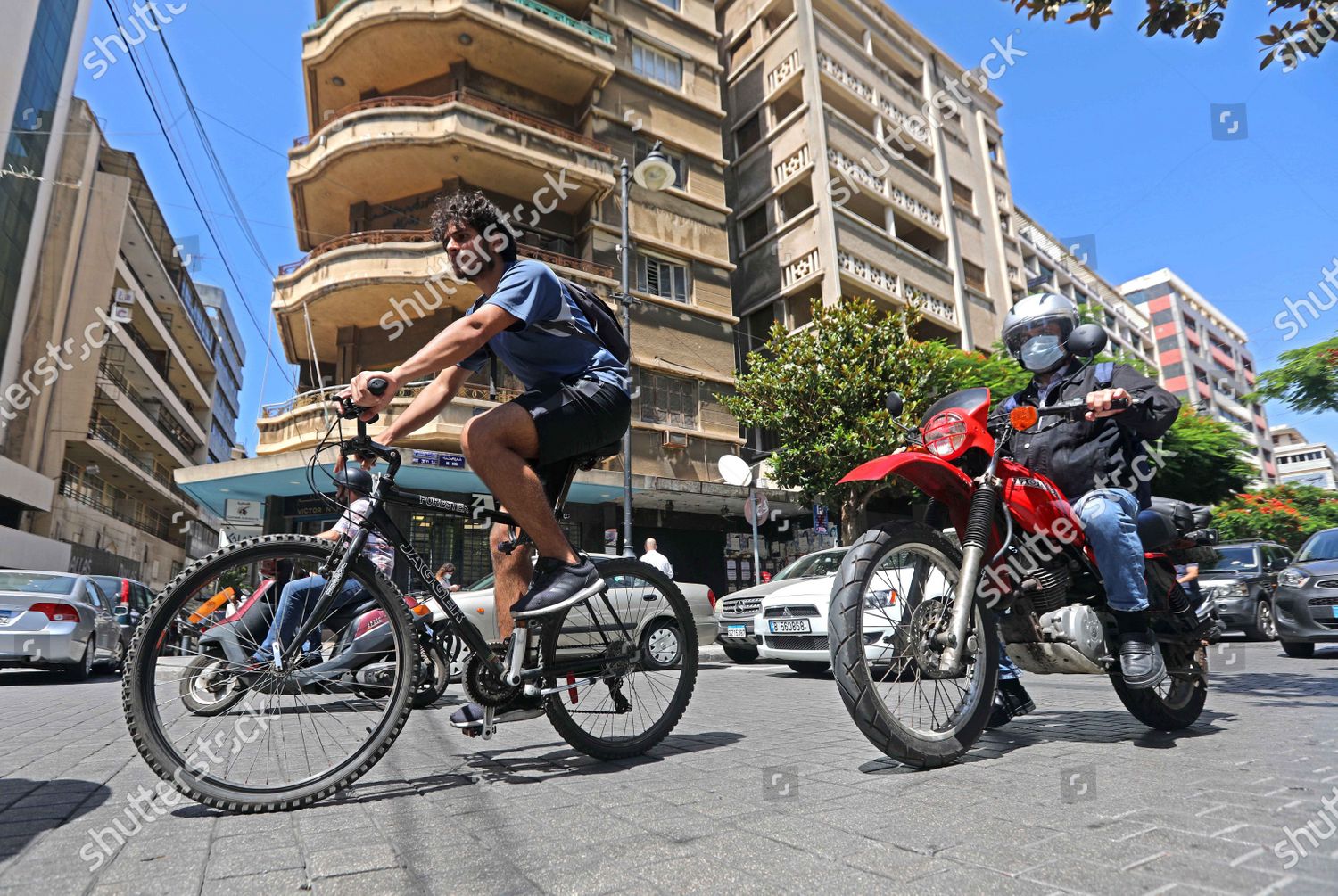 Man Rides Bike Beirut Lebanon June 11 Editorial Stock Photo Stock Image Shutterstock