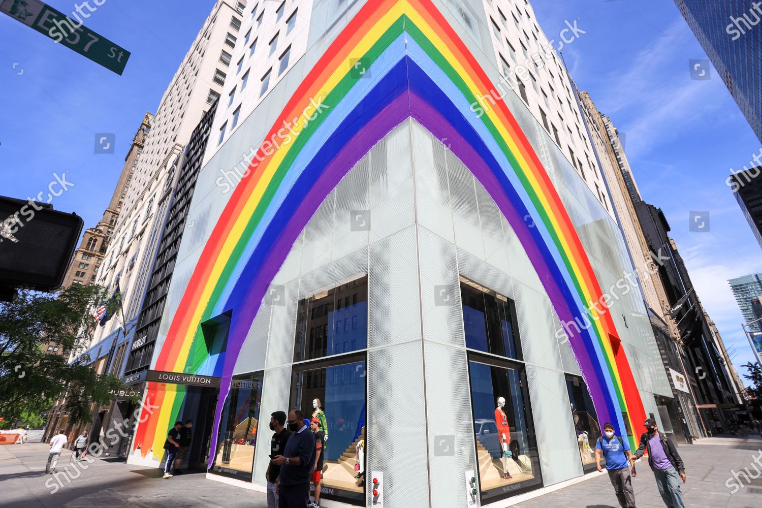 Louis Vuitton Store Seen Rainbow Reference Editorial Stock Photo