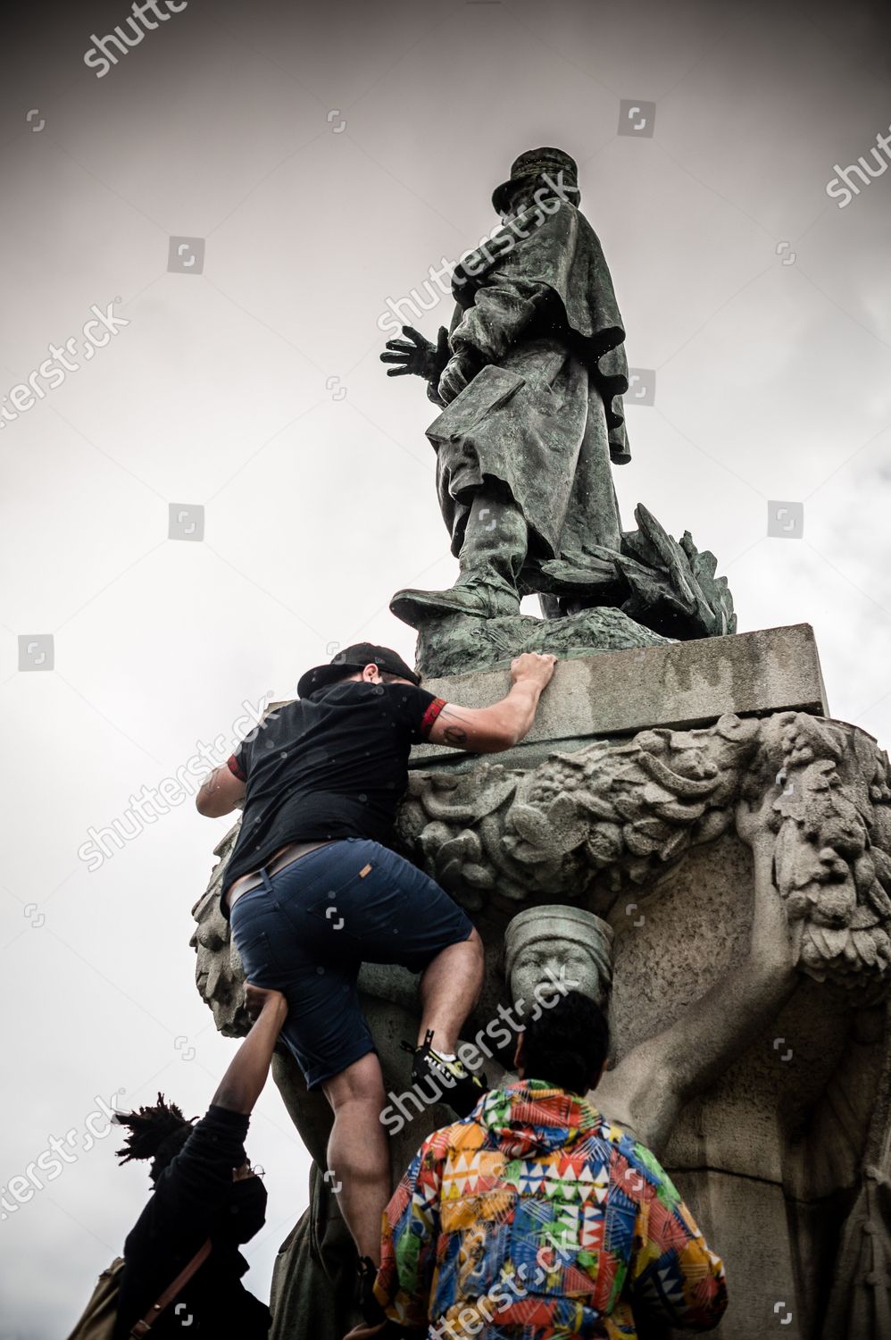 Statue Marshal Joseph Gallieni Covered Place Editorial Stock Photo ...