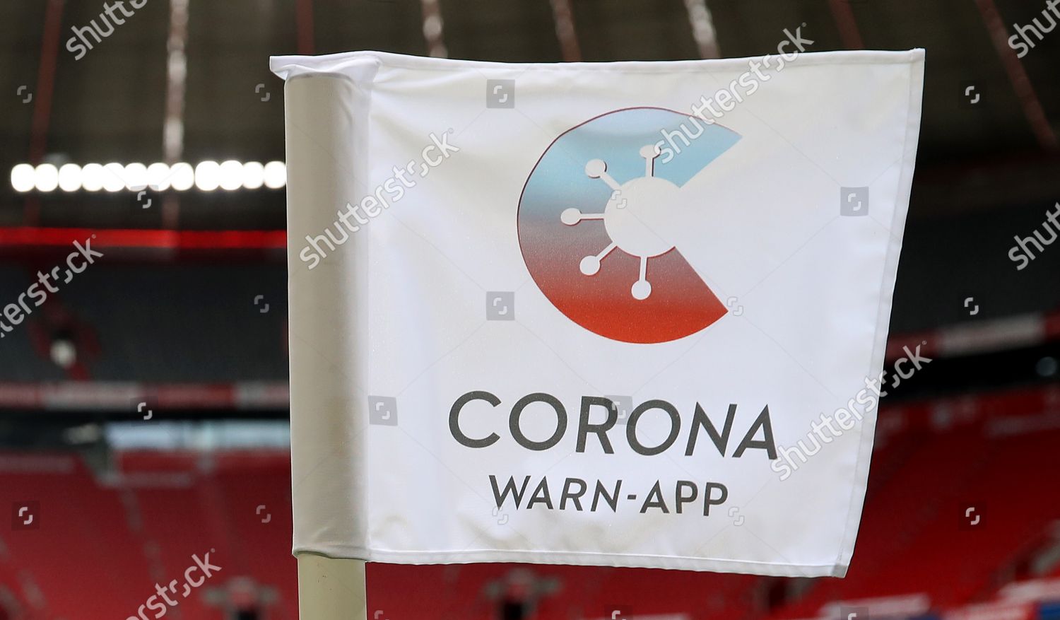 Corner Flag Sign Corona Warnapp Seen During Editorial Stock Photo Stock Image Shutterstock