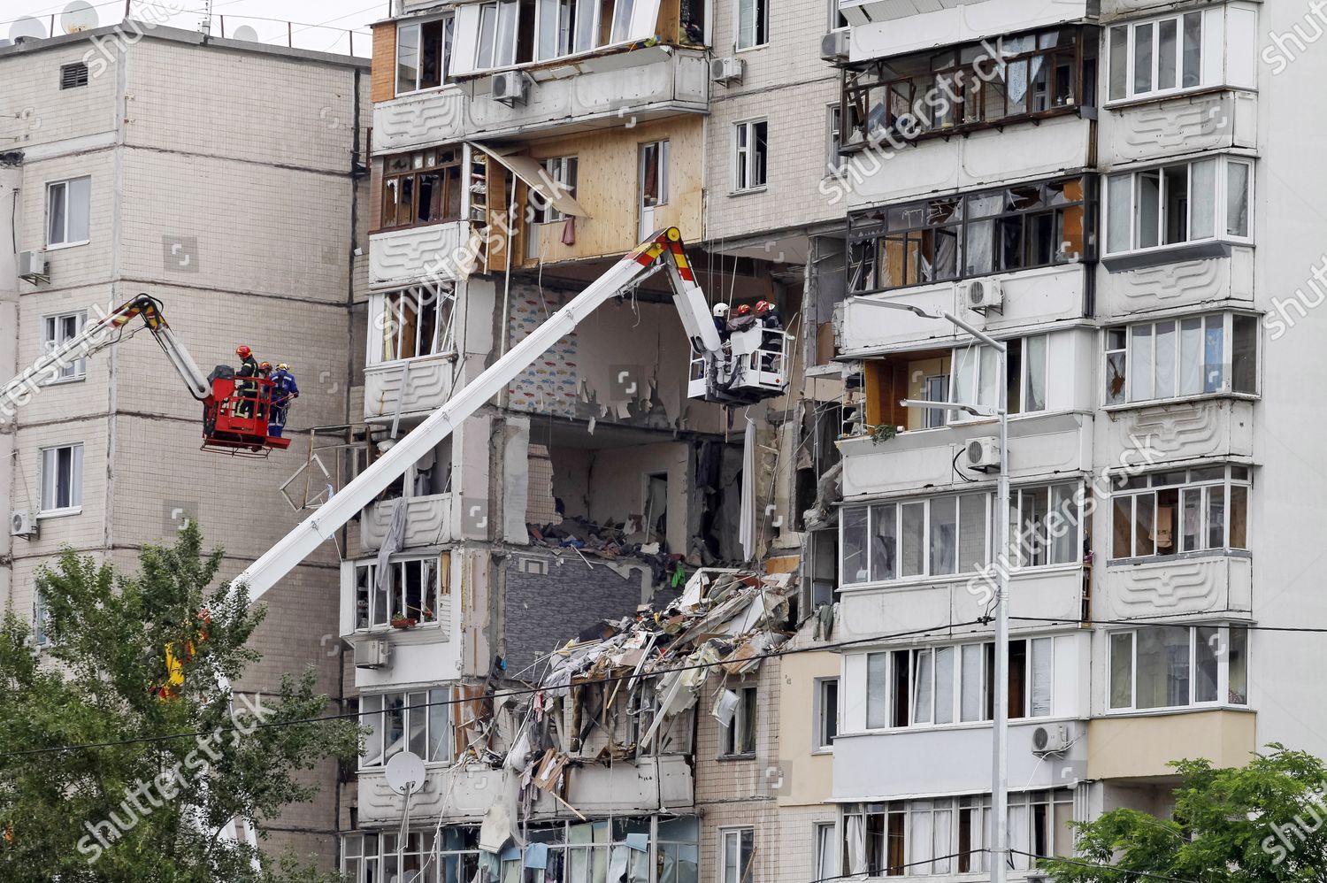 View Damaged Multistorey Apartment Complex After Editorial Stock Photo