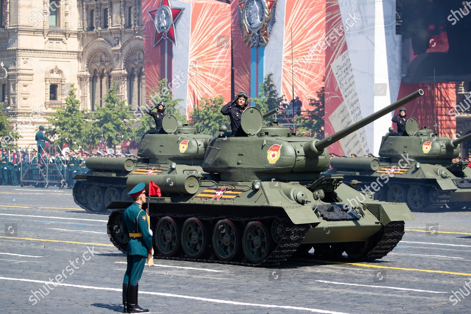 T34 Tanks Seen During Military Parade Editorial Stock Photo - Stock ...