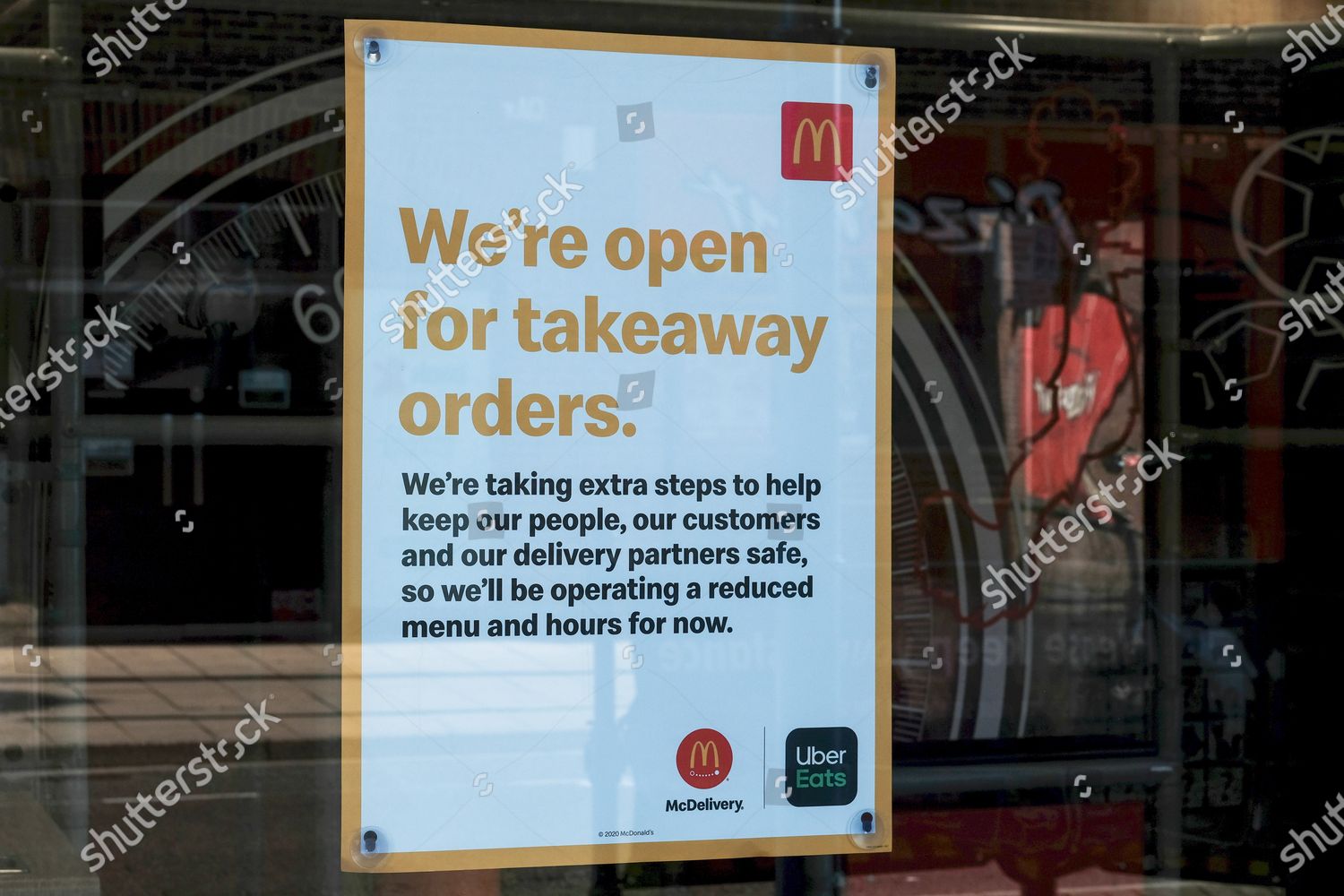 Mcdonalds Notice Takeaway Orders Restrictions Lifted Editorial Stock ...