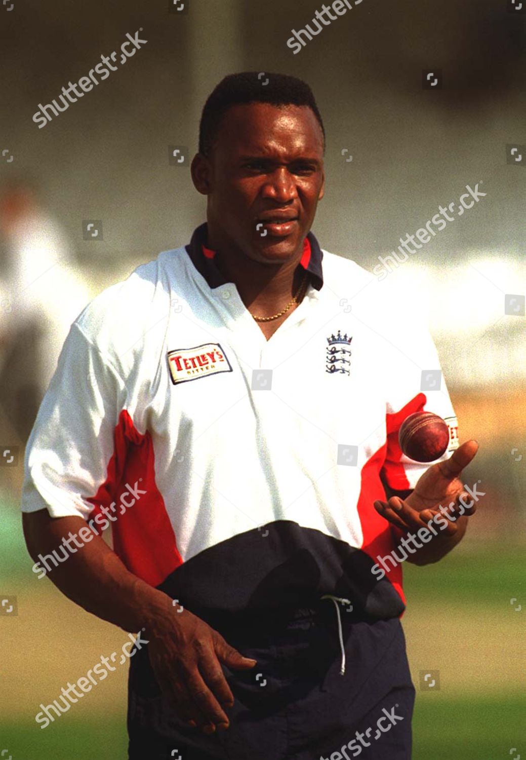 Devon Malcolm Prepares During Englands Nets Editorial Stock Photo ...