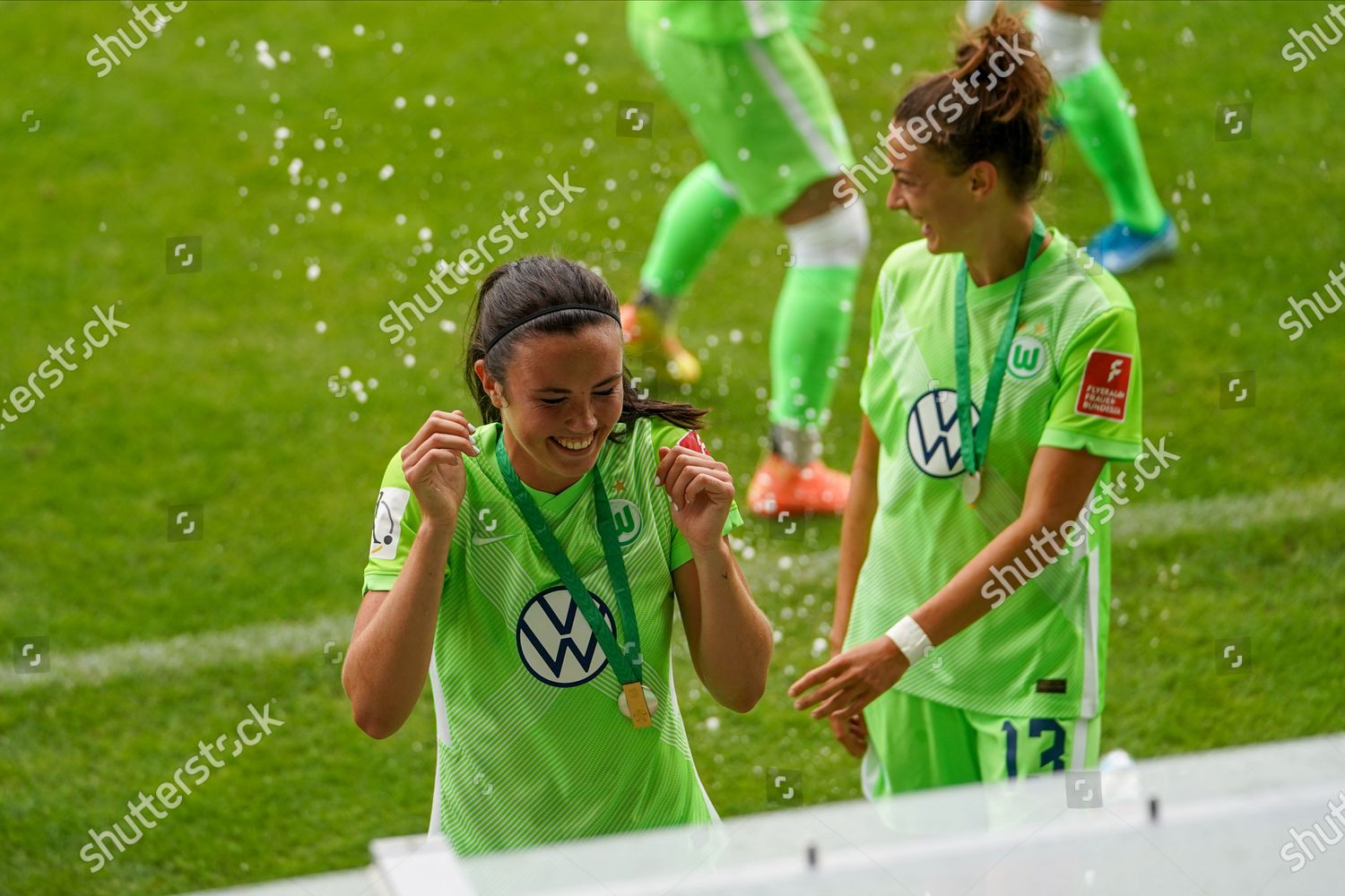 Ingrid Engen Felicitas Rauch Vfl Wolfsburg Celebrate Editorial Stock Photo Stock Image Shutterstock