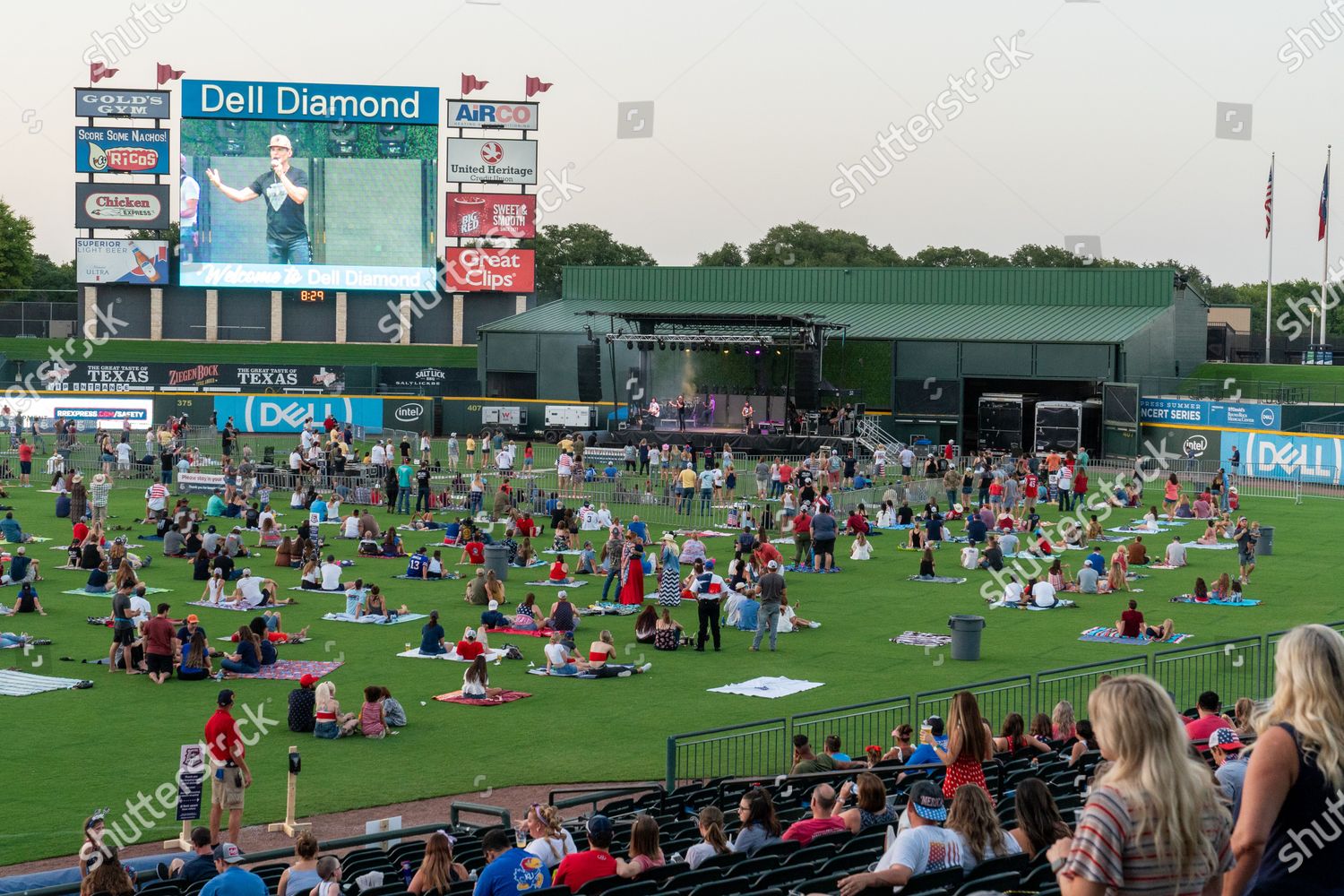 round rock halloween at dell diamond 2020 Fans Sit Their Respective Pods Special Socially Editorial Stock Photo Stock Image Shutterstock round rock halloween at dell diamond 2020