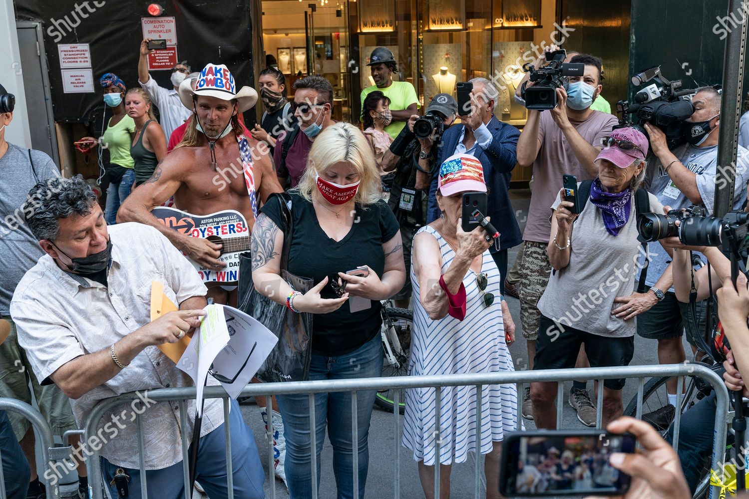 Trump Supporters Including Naked Cowboy Times Editorial Stock Photo