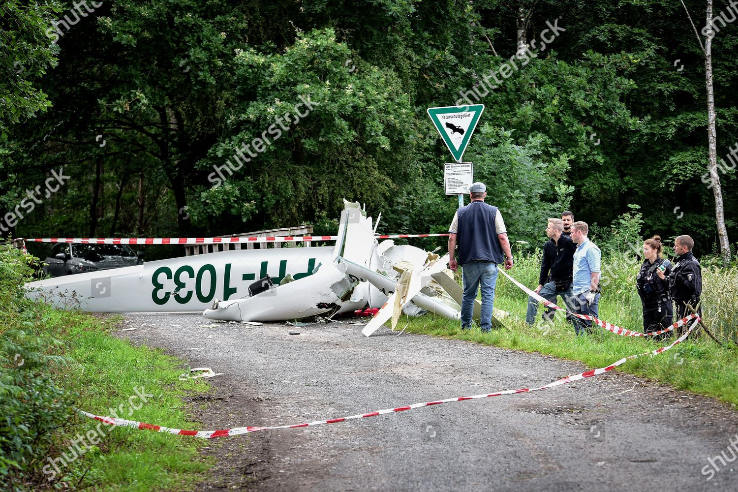 Police Officers Inspect Wreckage Plane That Editorial Stock Photo ...