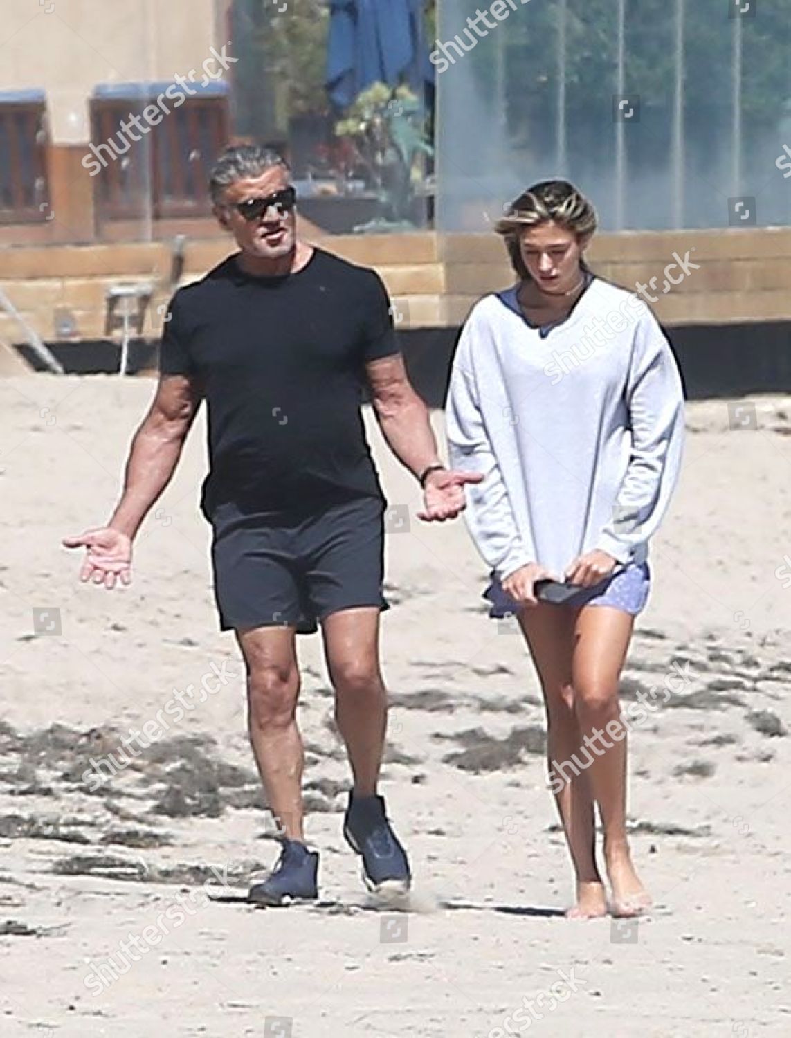 Sylvester Stallone Goes Walk On Beach Editorial Stock Photo - Stock ...