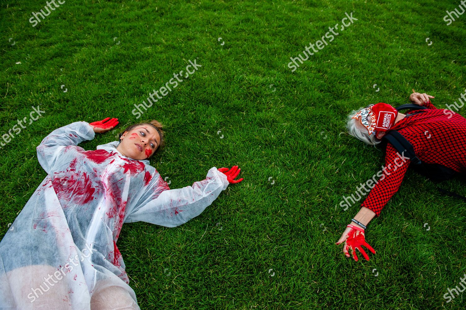 Two Activists Pretending Be Dead Fake Blood Editorial Stock Photo Stock Image Shutterstock