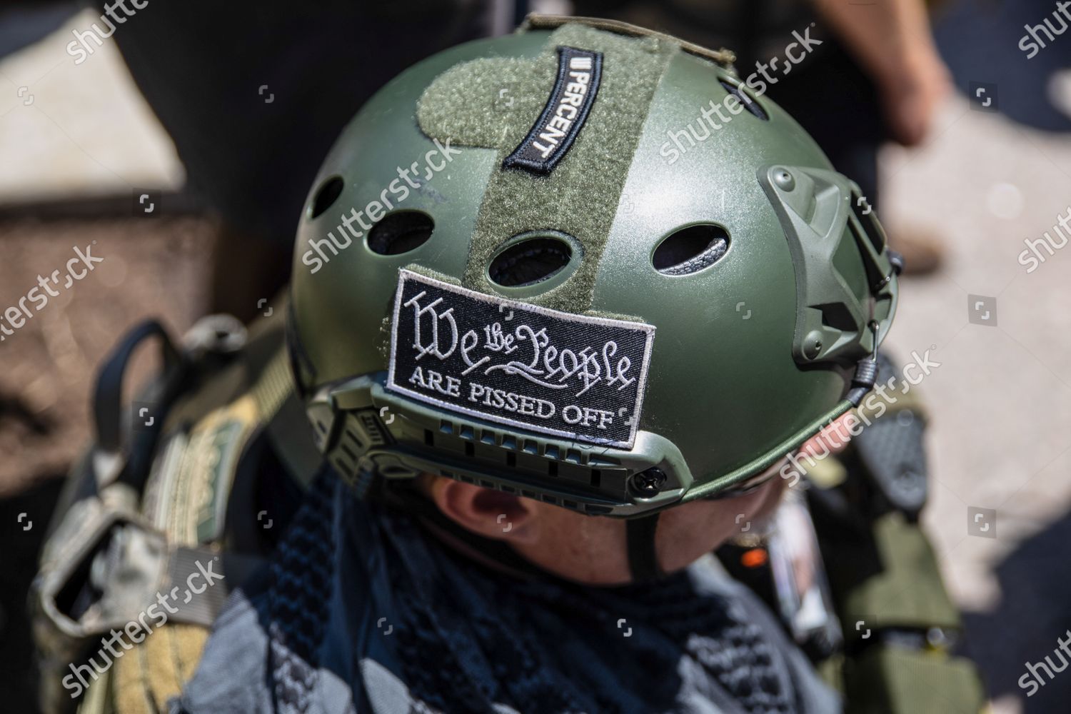 restjes mooi Schatting protester wears patche on protective helmet written Editorial Stock Photo -  Stock Image | Shutterstock