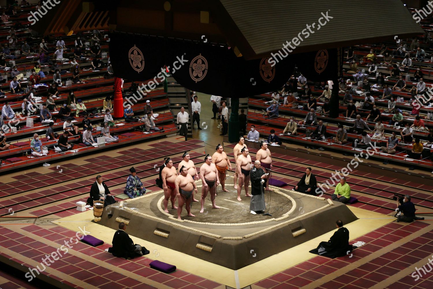 Sumo Wrestlers Attend Ceremony Ryogoku Kokugikan Editorial Stock Photo
