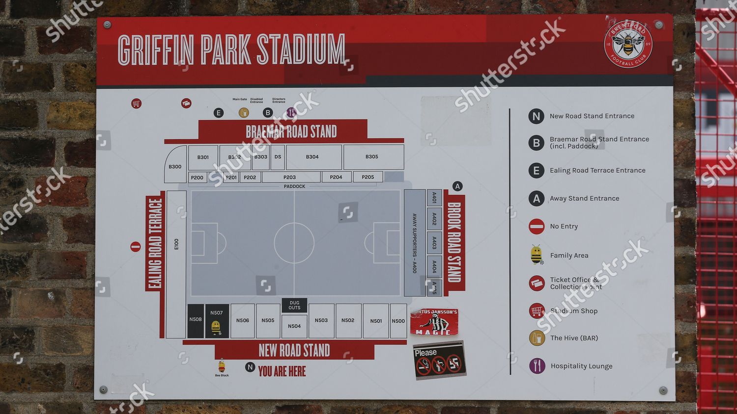 Griffin Park Stadium Map On Wall Next Editorial Stock Photo Stock Image Shutterstock