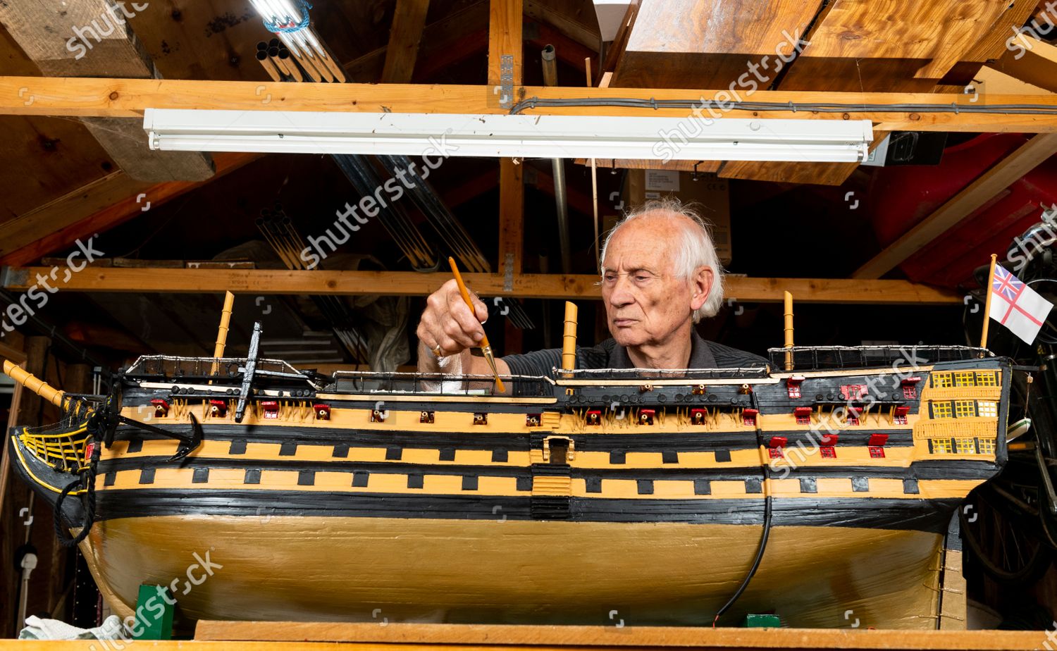 Retired Sailor Finally Completing His Painstaking Model Editorial Stock Photo Stock Image Shutterstock