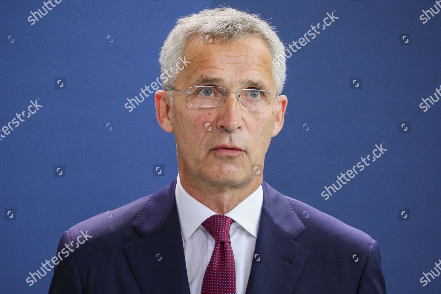 Nato Secretary General Jens Stoltenberg Speaks Media Editorial Stock Photo Stock Image Shutterstock