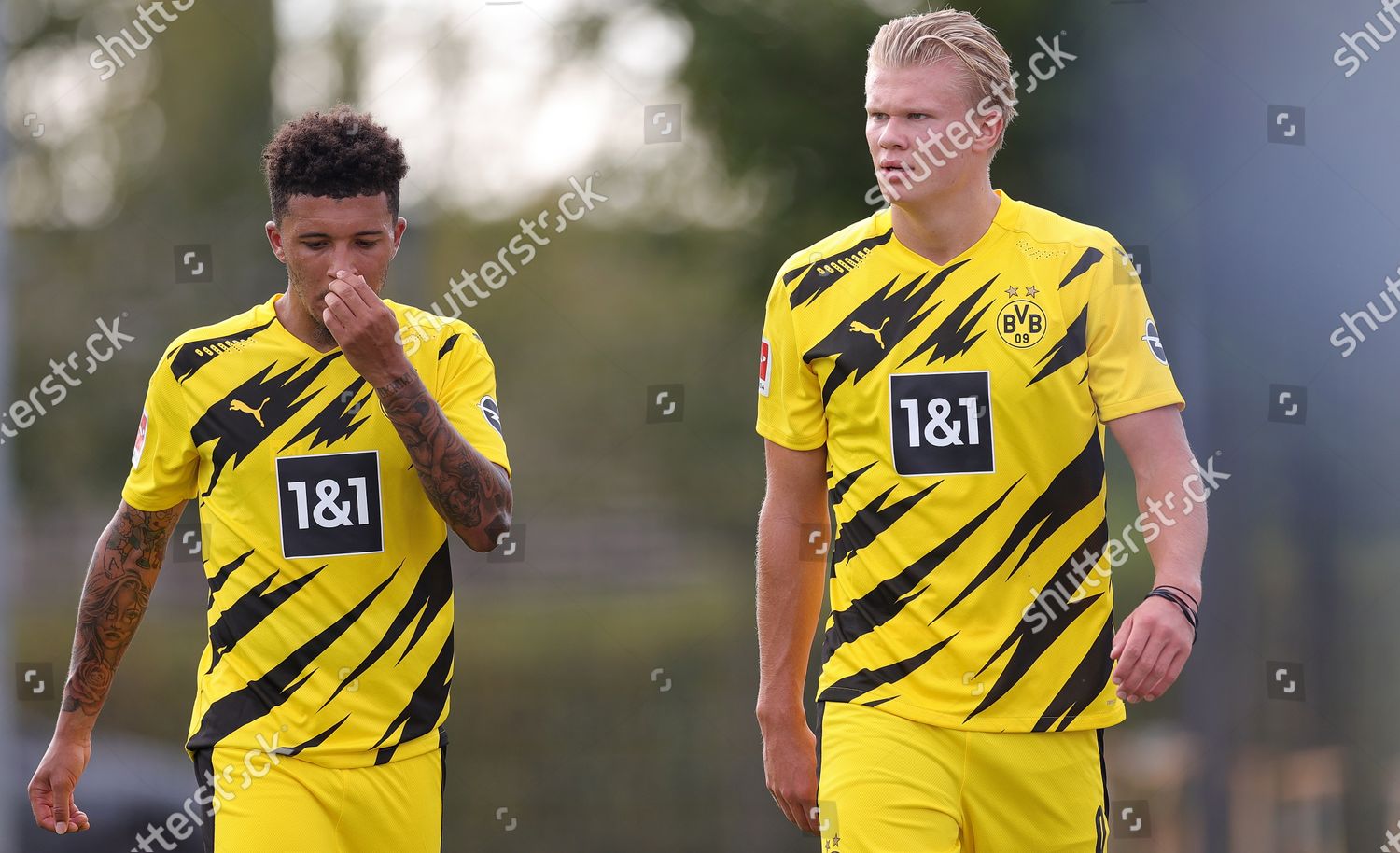 Dortmunds Jadon Sancho L Dortmunds Erling Haaland Editorial Stock Photo Stock Image Shutterstock