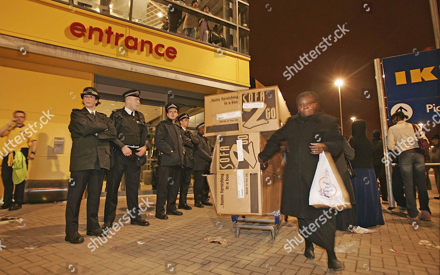 Police Protect Entrance New Ikea Store Edmonton Editorial Stock