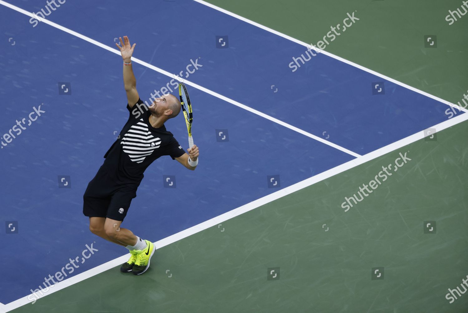 Adrian Mannarino France Serves Alexander Zverev Editorial Stock Photo ...