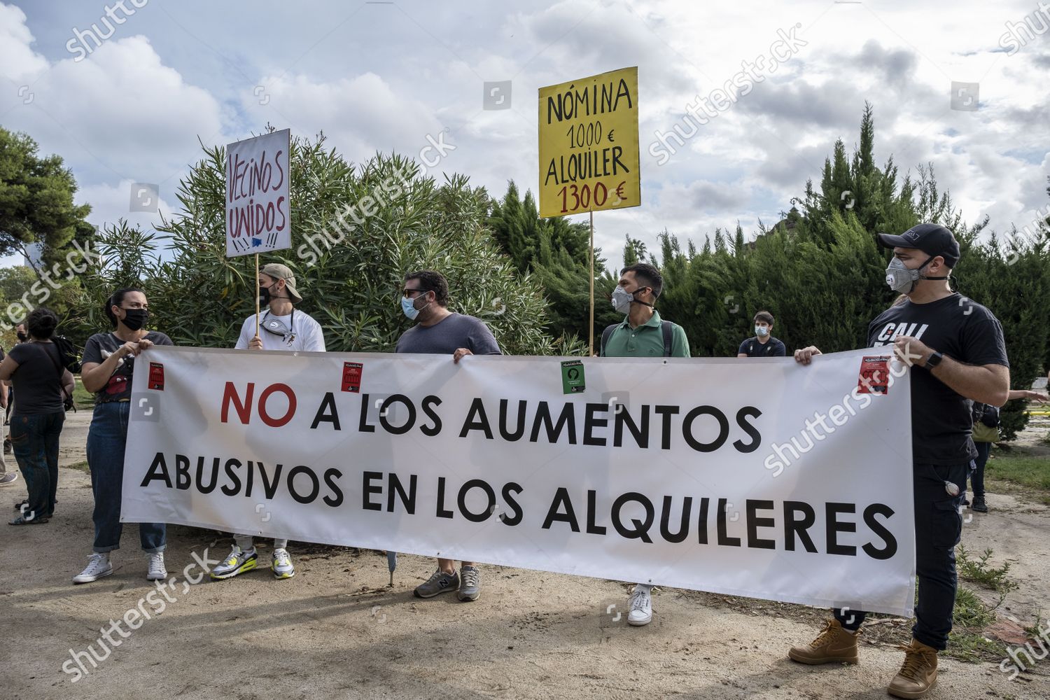 Protesters Wearing Facemasks Seen Displaying Banner Against Editorial Stock Photo Stock Image Shutterstock