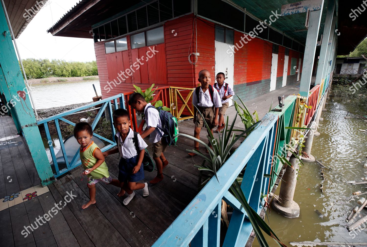 Overall Five Thai Students Walk Line After Editorial Stock Photo Stock Image Shutterstock