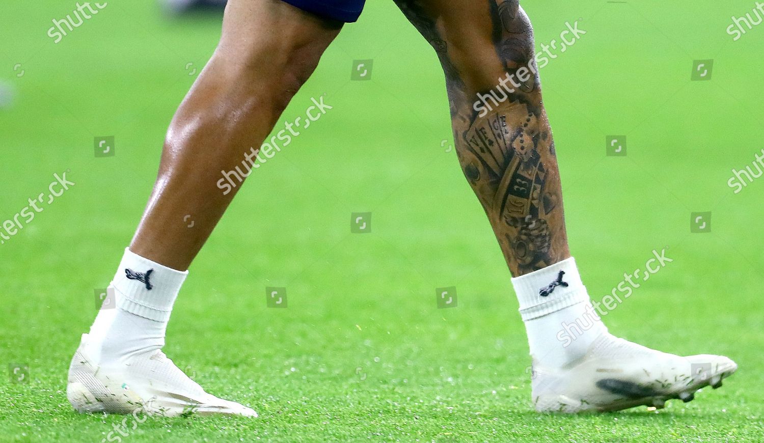 tattooed leg Gabriel Jesus Manchester City Editorial Stock Photo ...