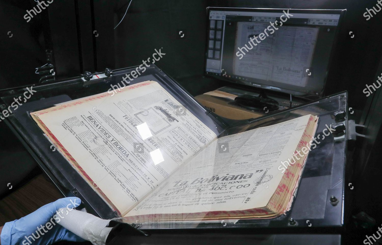 Expert Works On Digitizing Old Newspapers Editorial Stock Photo Stock